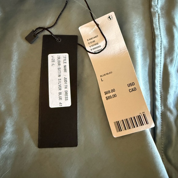 NWT satin cowl mini dress, tie back detailing - Picture 4 of 5